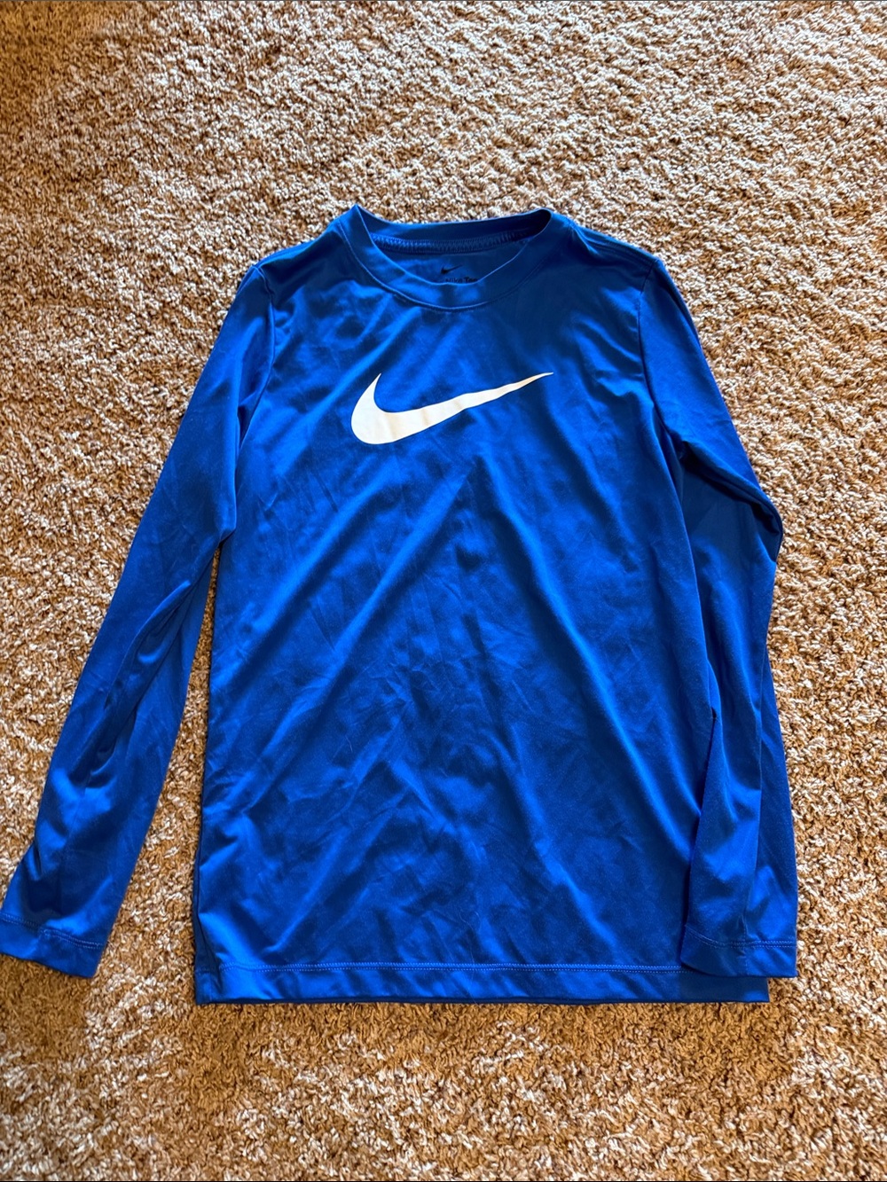 Nike Royal Blue Long Sleeve Shirt with White Swoosh